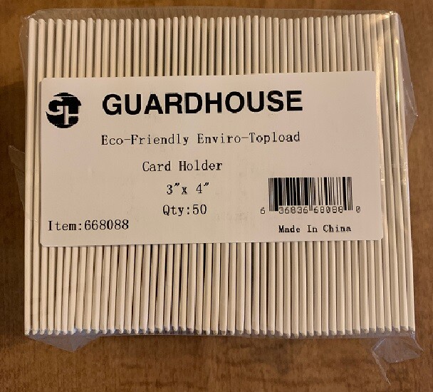 Guardhouse Eco-Friendly Enviro-Topload Card Holder-10 Packs of 50 = 500
