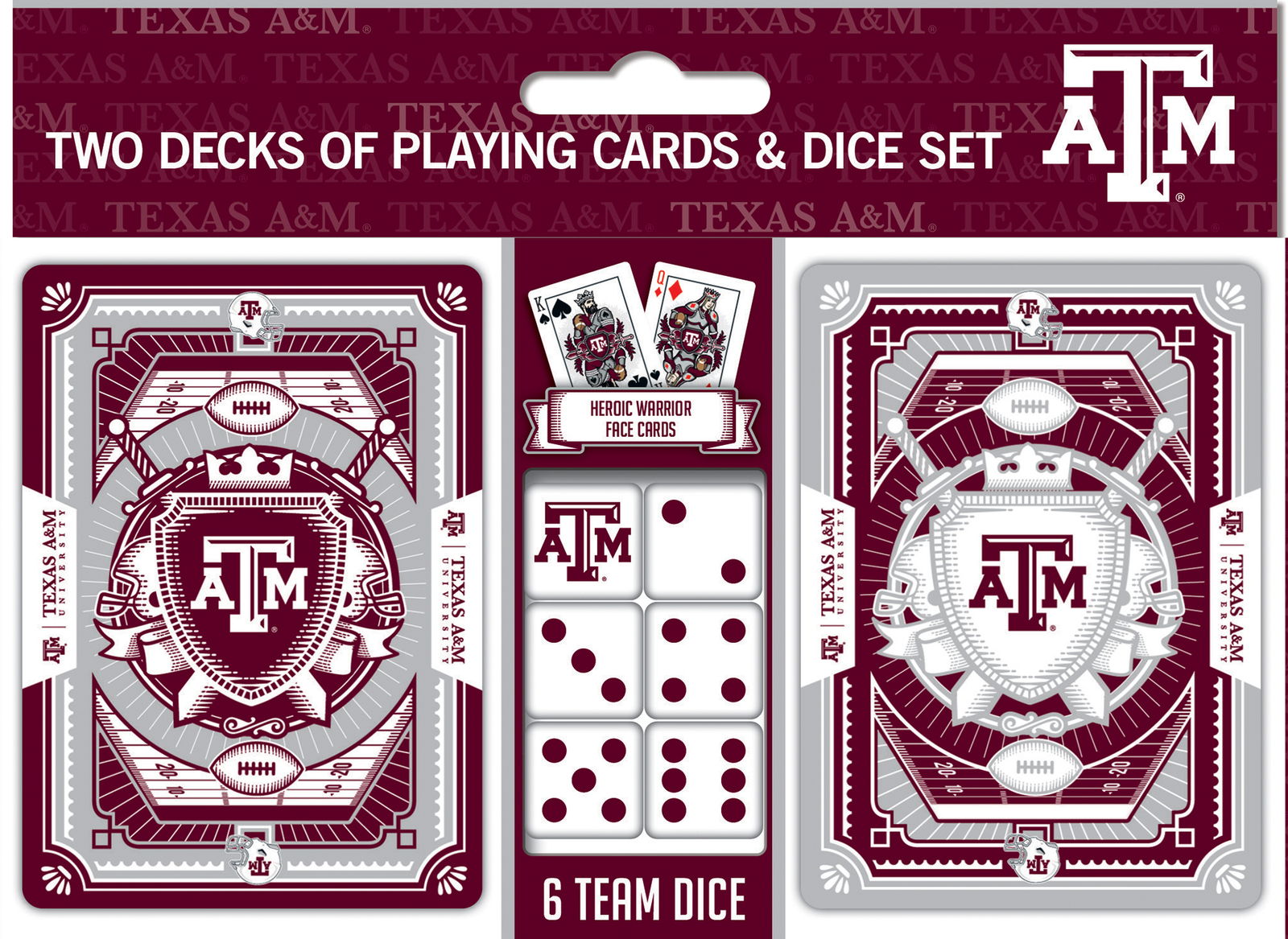 MasterPieces – Texas A&M Aggies – NCAA 2-Pack Playing Cards & Dice Set
