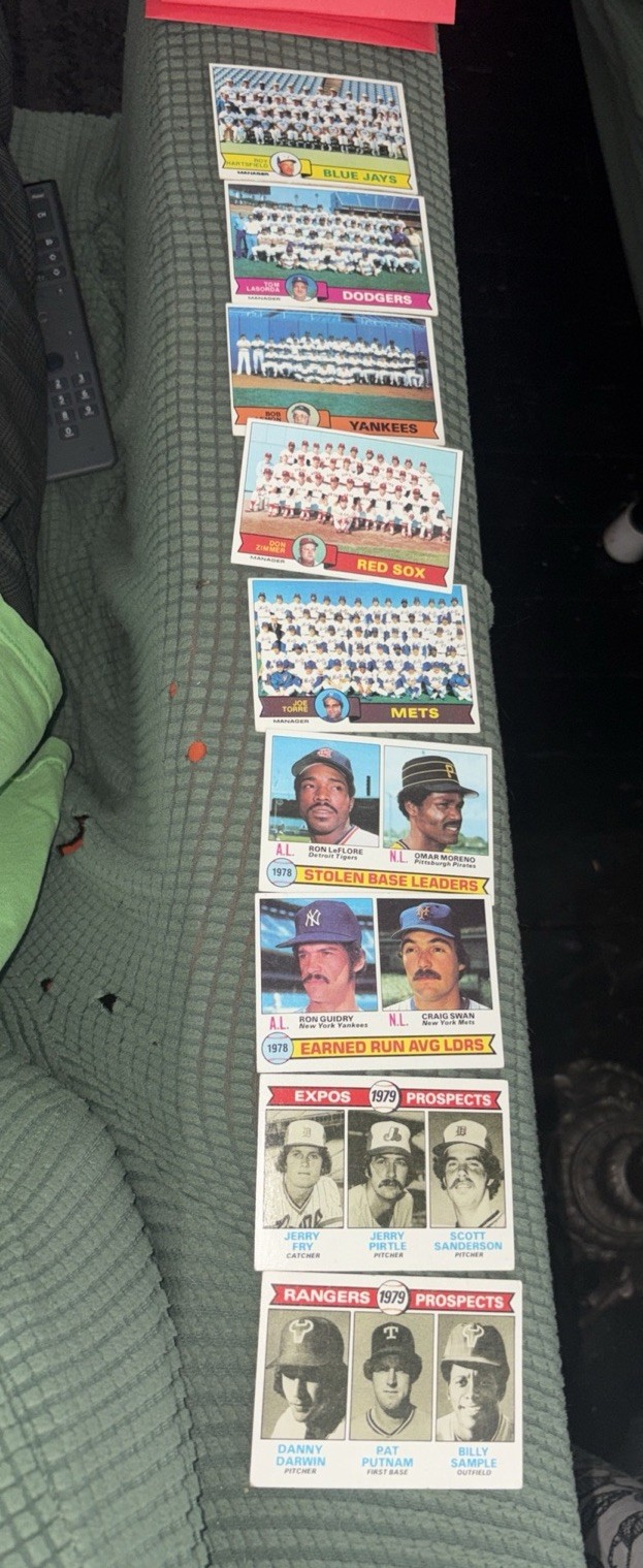 1979 Topps Baseball Team Picture Lot Future Prospects Leaders 9 Cards Total