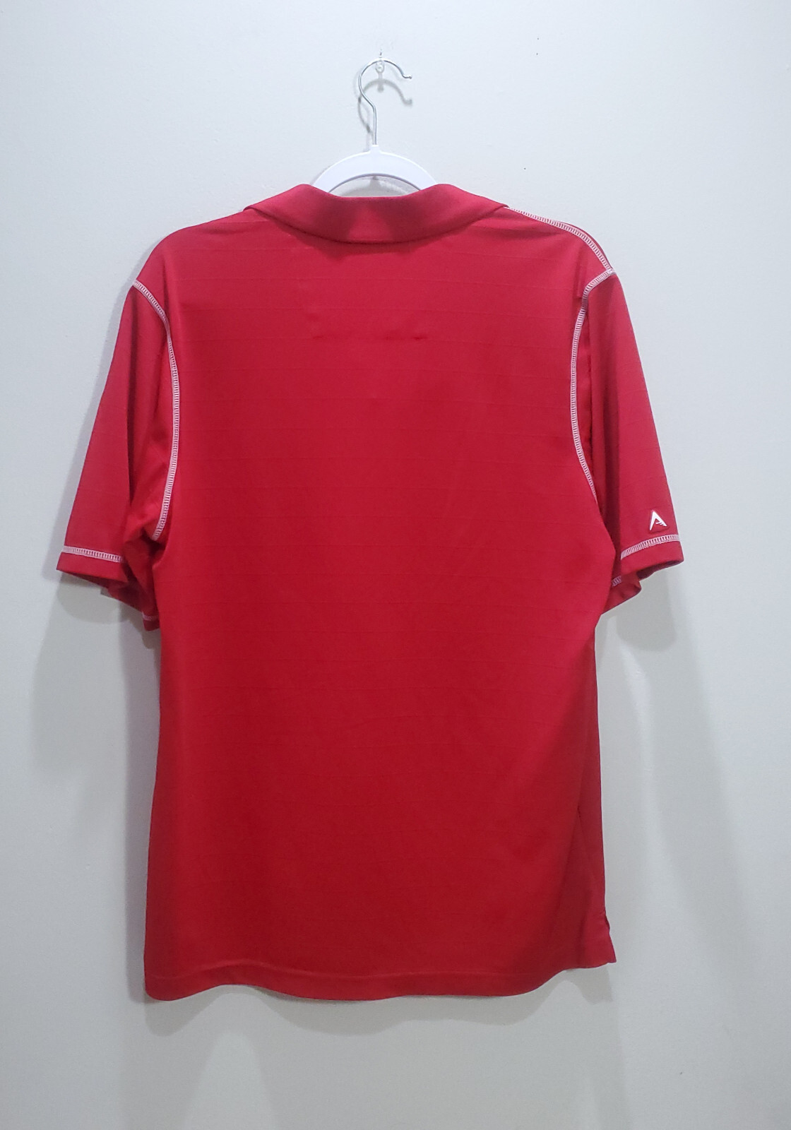 Chicago Blackhawks Polo Shirt Men L Red Sport Hockey NHL Logo Playoffs Polyester