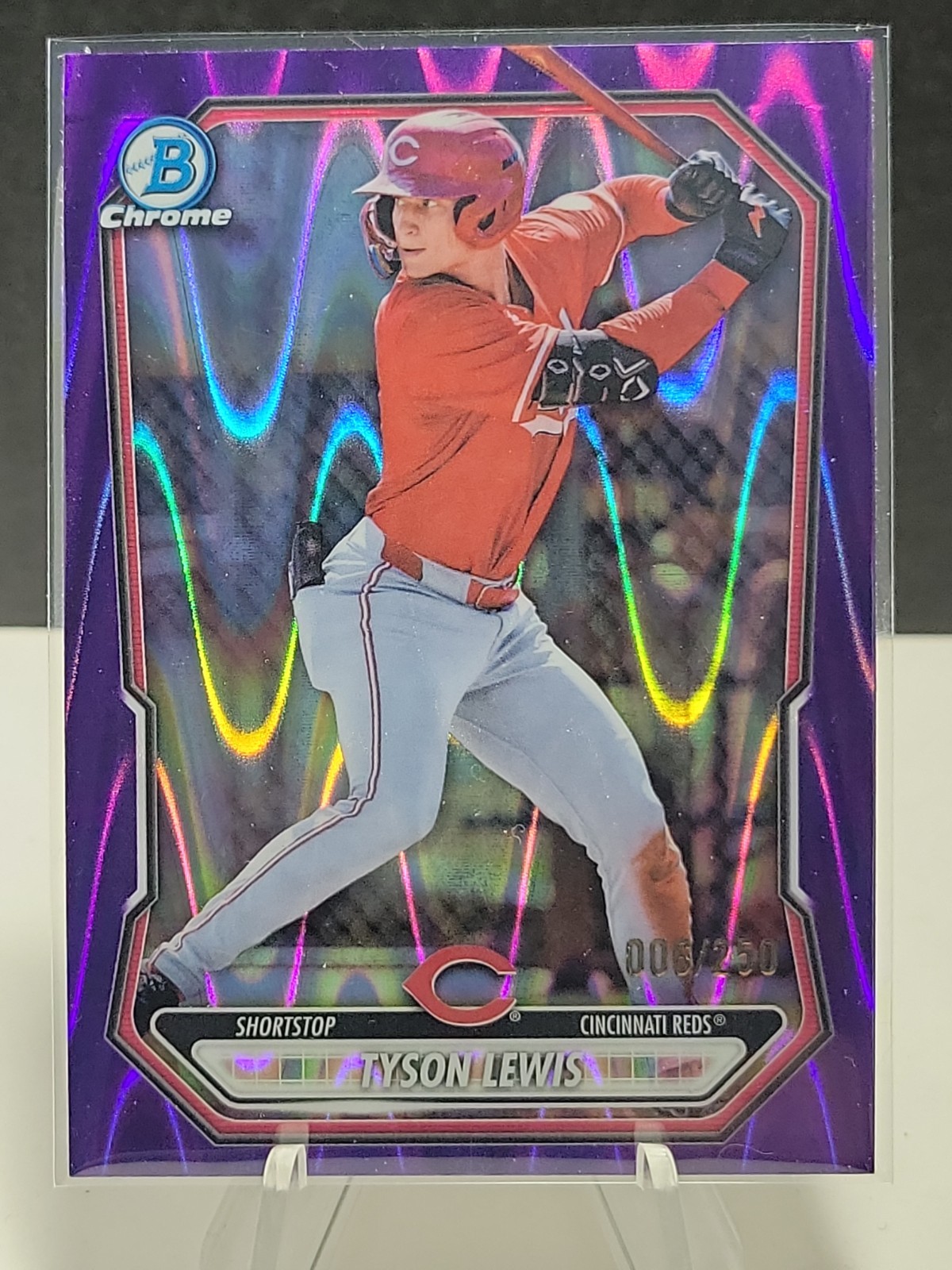 2026 Bowman – Chrome Prospects Tyson Lewis #BCP-5 Purple RayWave Refractor 6/205