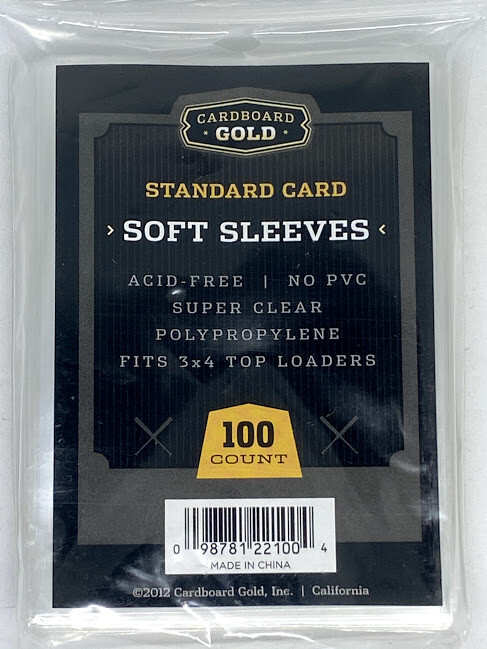 Pack of 100 Cardboard Gold Card Sleeves for Standard Sized Cards