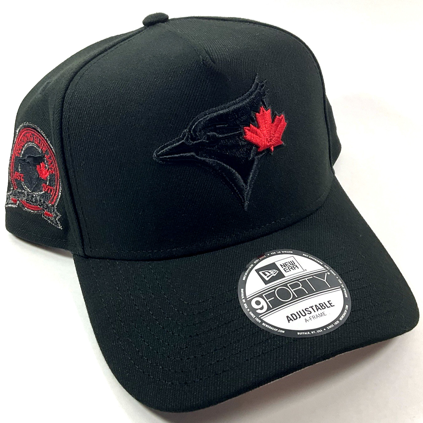 New Era Toronto Blue Jays Exclusive Blk Red 9FORTY A-Frame Snapback Hat Cap