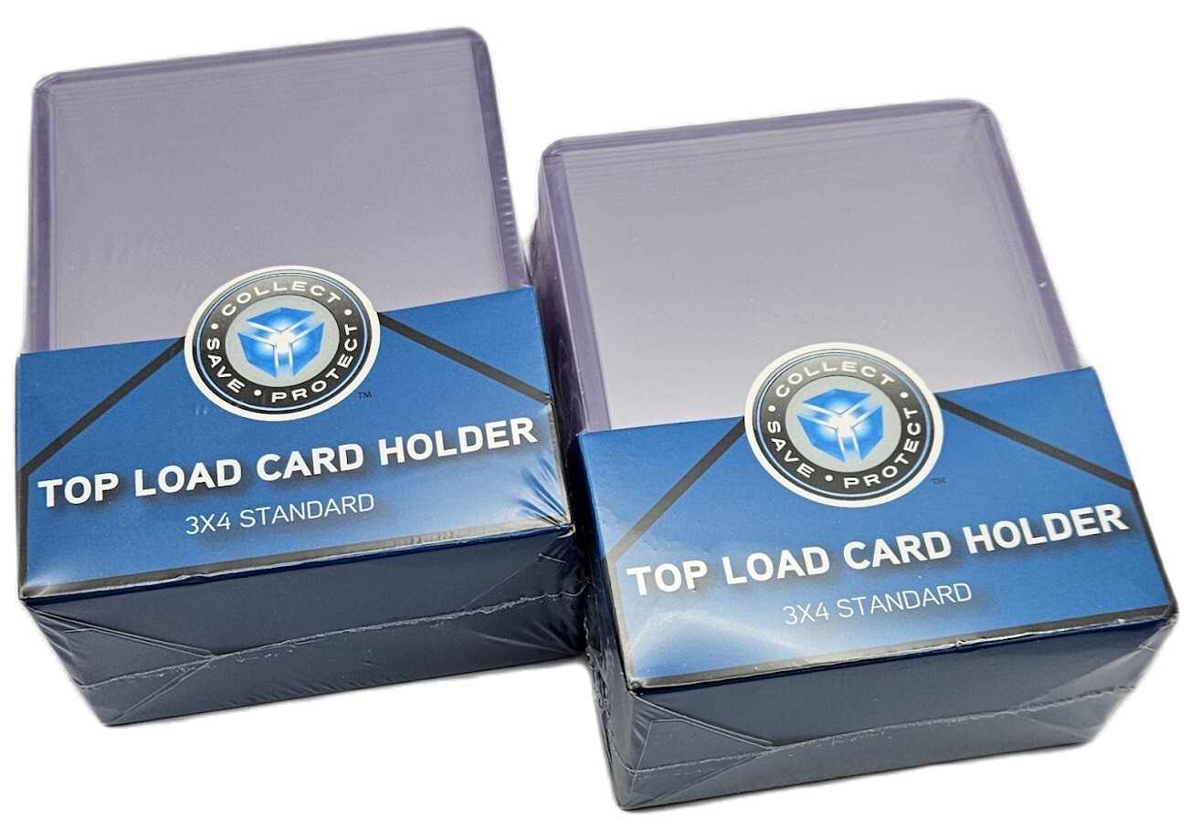(50-Count) CSP Standard Top Load Card Holder – Regular 35pt Rigid 3×4 Toploaders