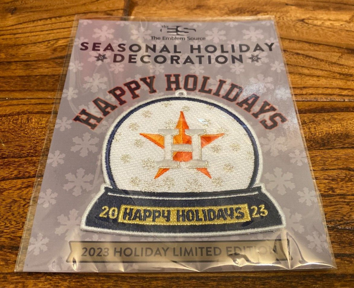 Houston Astros 2023 Happy Holidays Snow Globe Patch Emblem Source MLB New