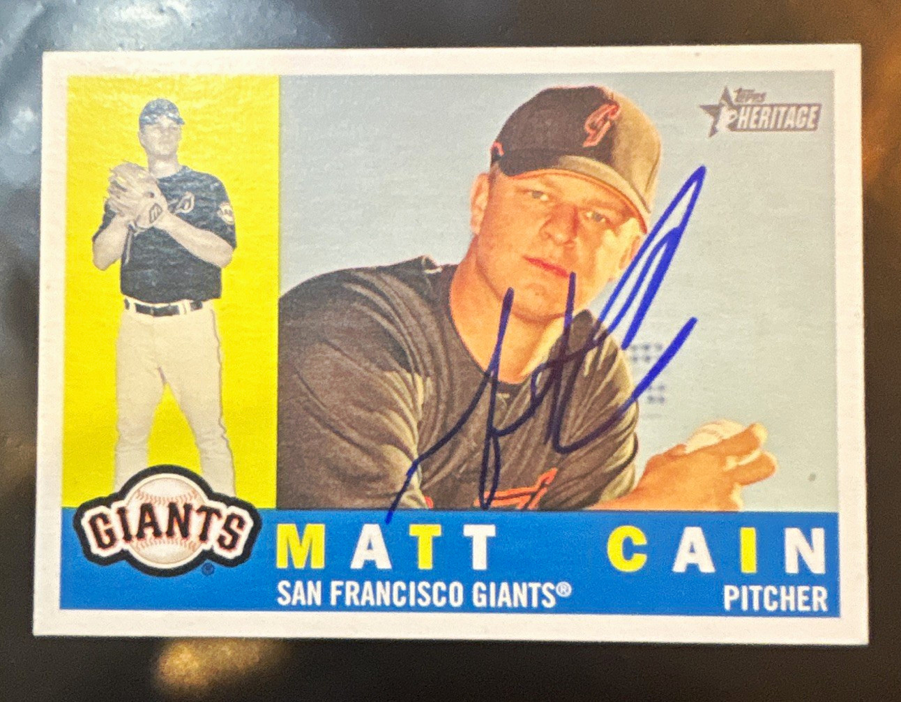 Topps Heritage 2009 Matt Cain San Francisco Giants #410 Auto Autographed