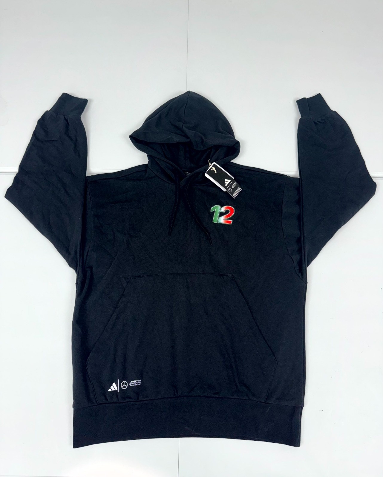 Adidas Mercedes AMG Petronas F1 Team Kimi Antonelli Graphic Hoodie Mens Black