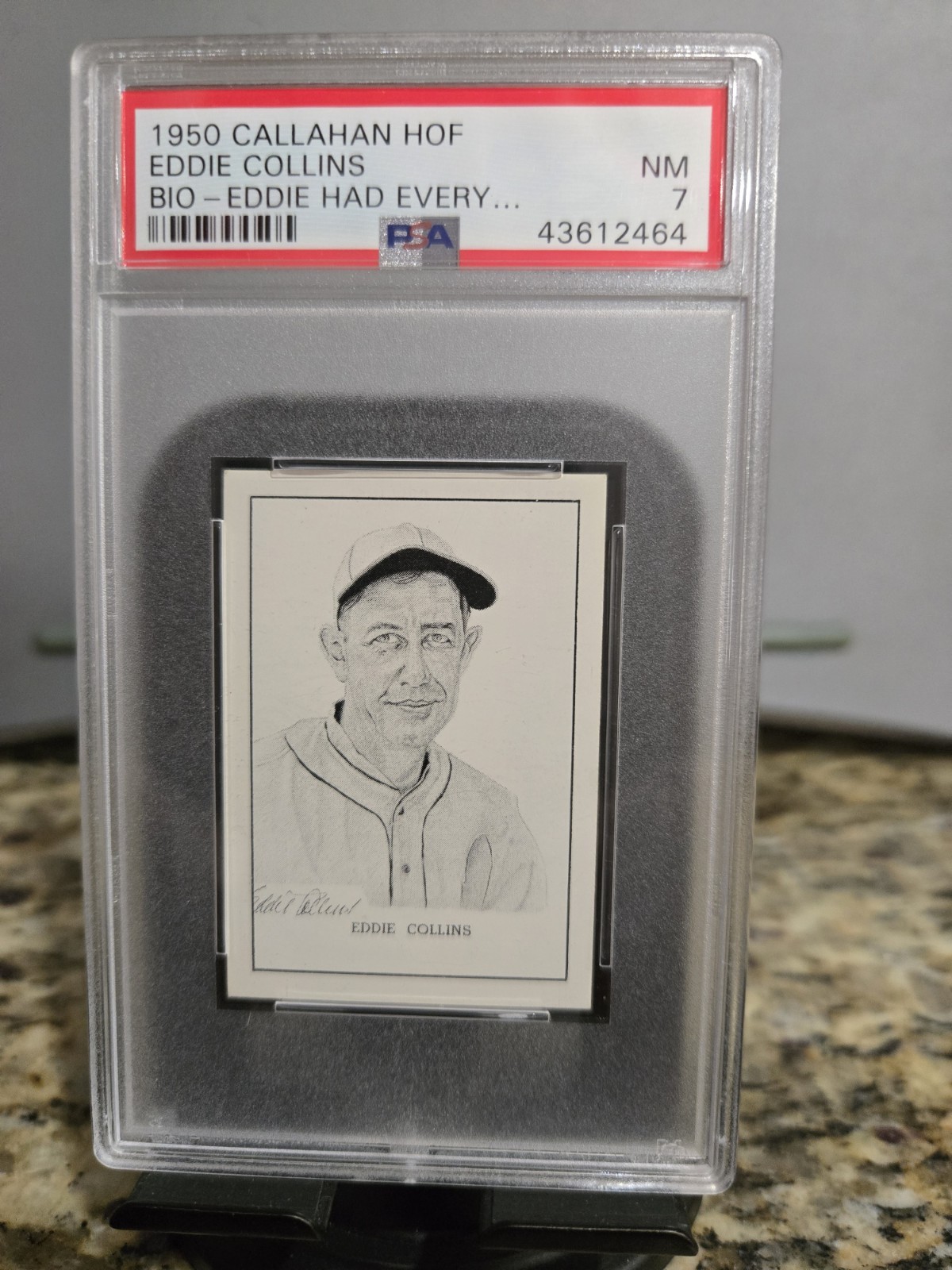 1950-55 Callahan Hall of Fame – EDDIE COLLINS ‘BIO-HE WAS BRILLIANT’ SP PSA 7