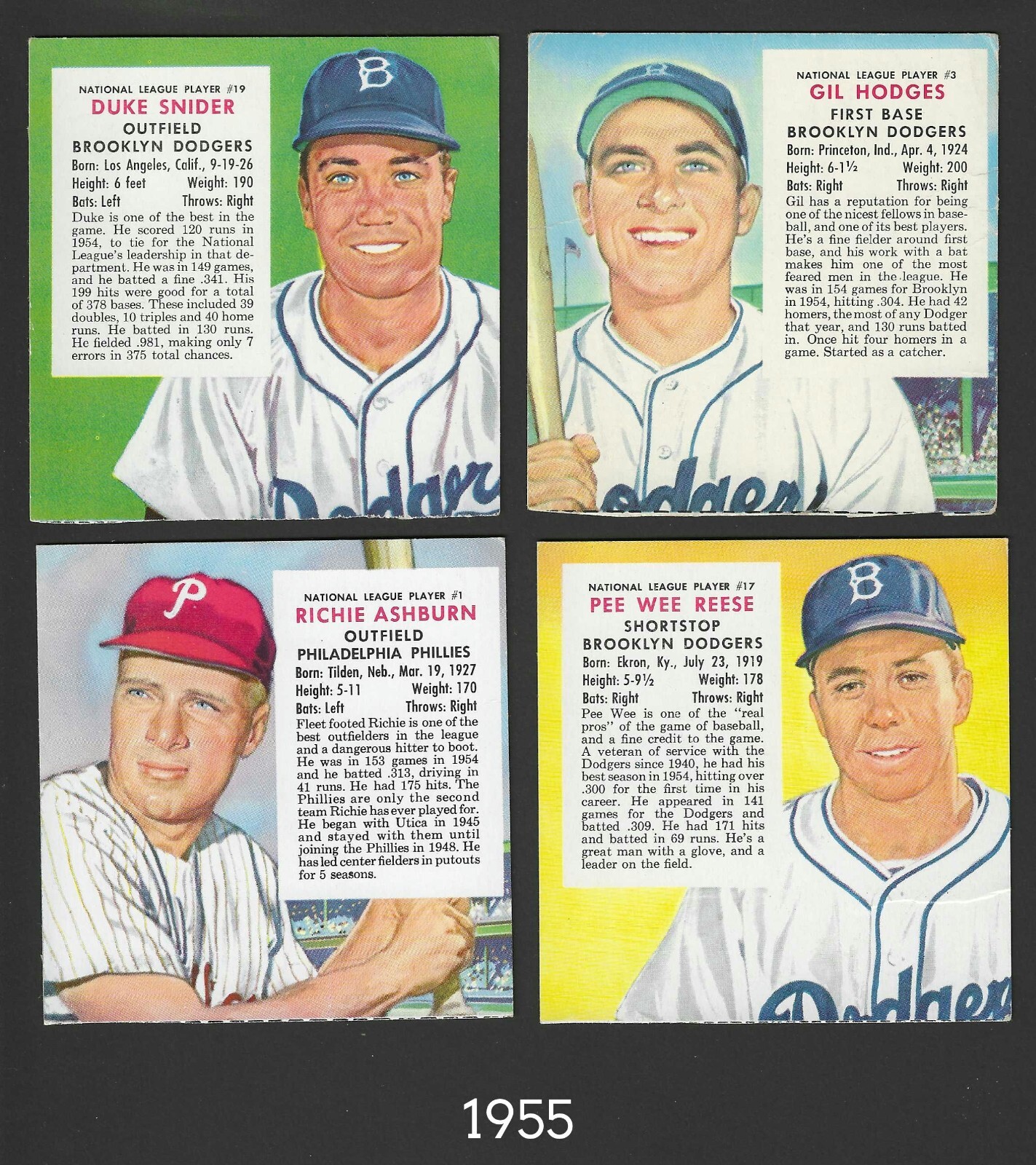 1952-55 Redman Tobacco Baseball Lot of 31 Cards – Mostly Low Grade – Several HOF