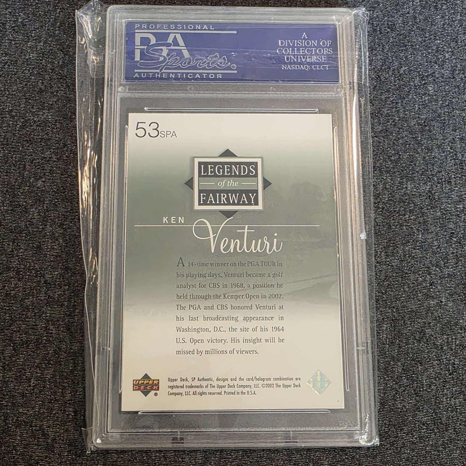 2002 SP Authentic Golf #53 Ken Venturi PSA 8 Legends of the Fairway HOF