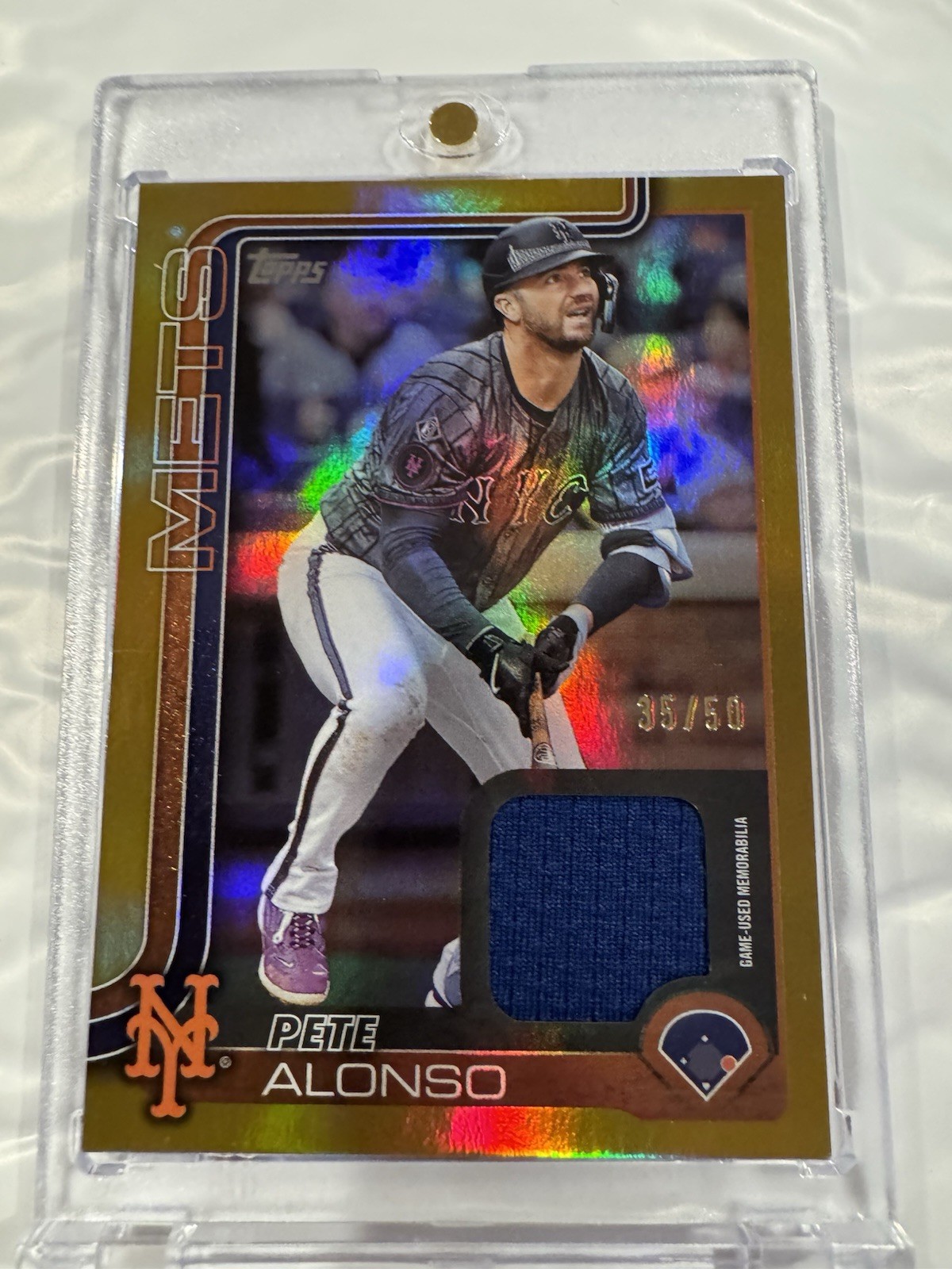 2025 Topps Series 2 Pete Alonso Game Used Memorabelia Gold /50
