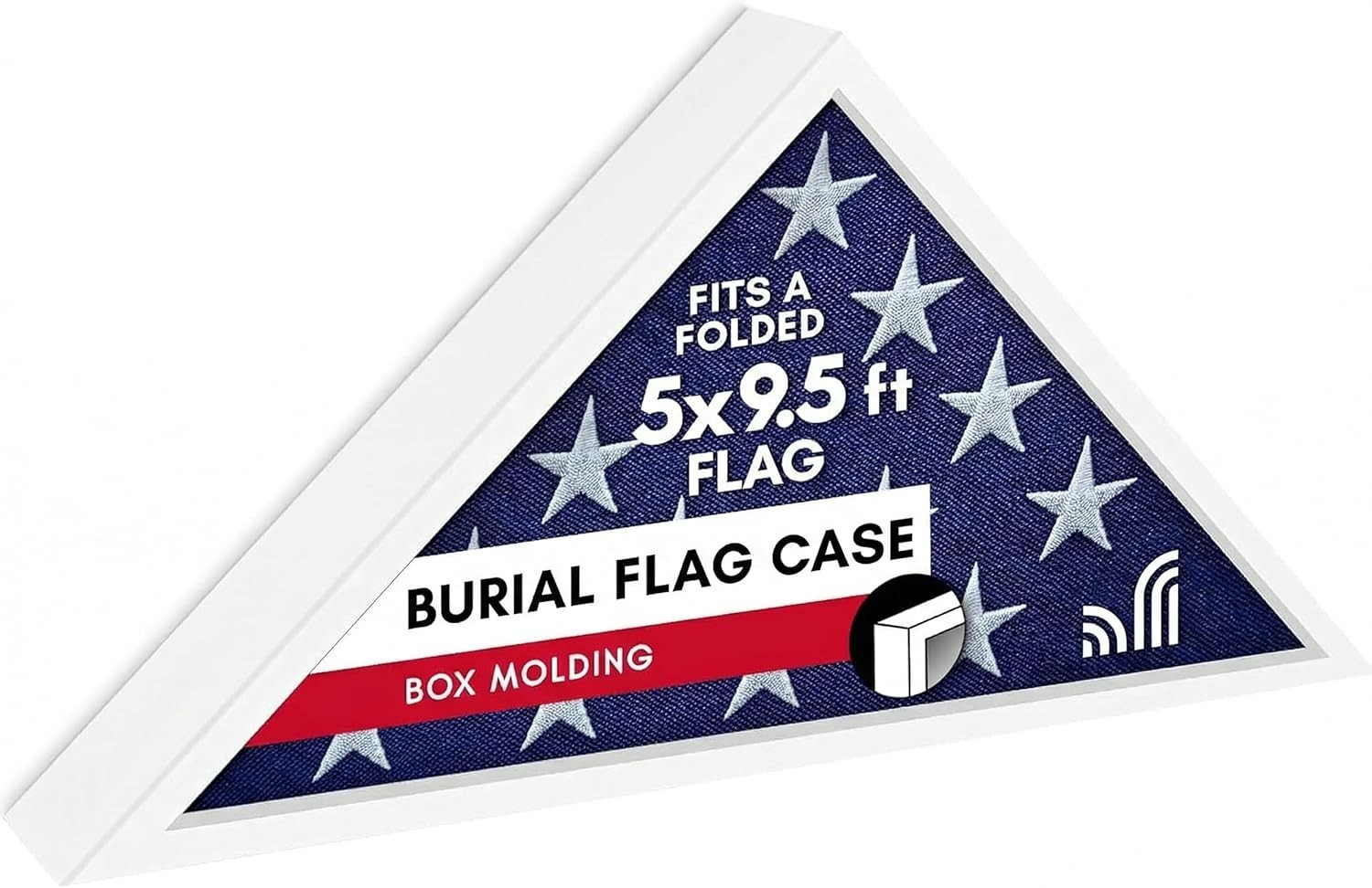 Sleek Triangular Flag Case in White for 5×9.5′ Burial Flags – Timeless Elegance