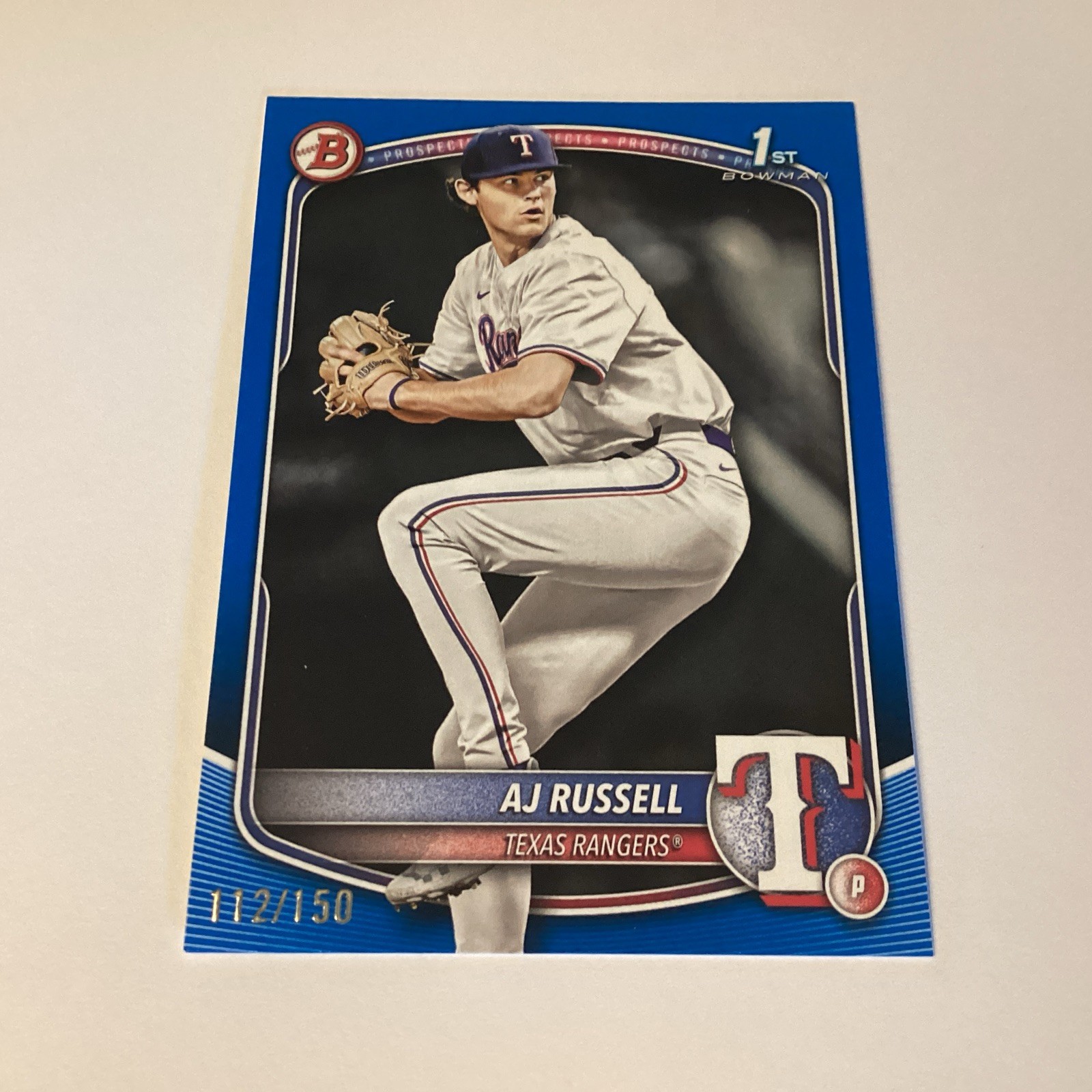2025 Bowman Draft – Chrome AJ Russell #BDC-51 Blue Refractor /150 (RC)