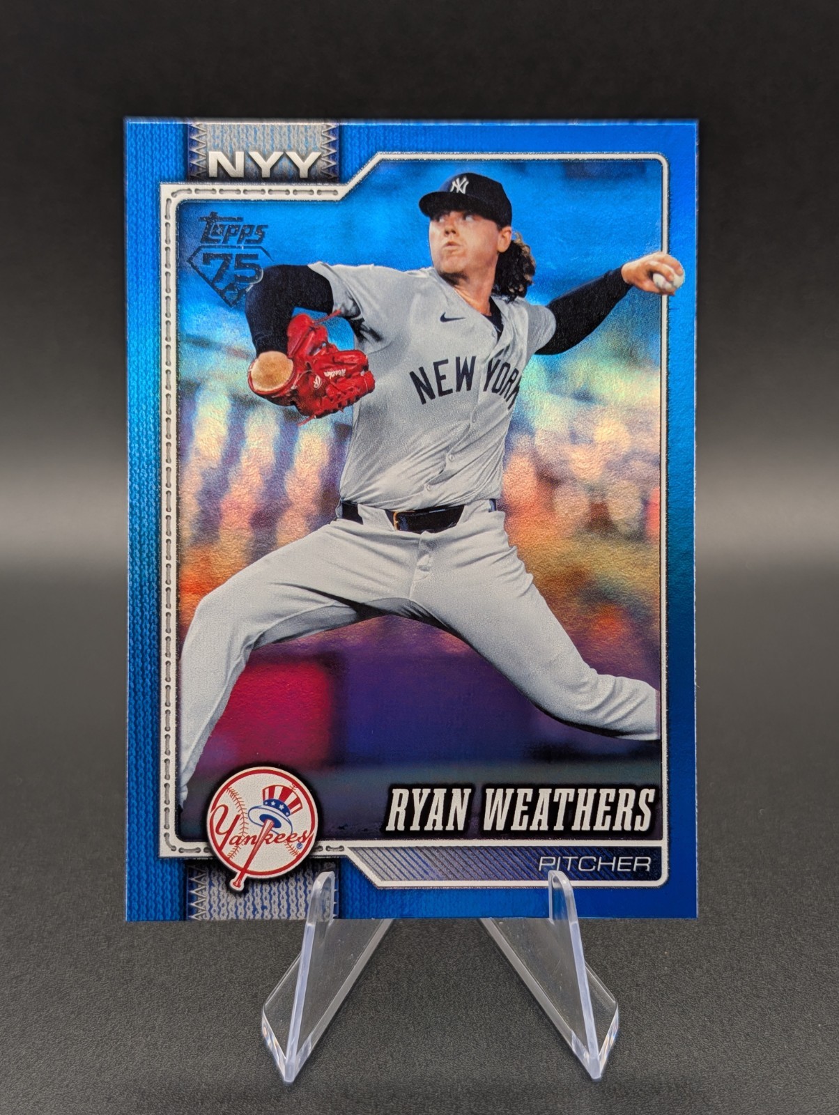 2026 Topps Series 2 #634 Ryan Weathers Blue Foil /150 Yankees