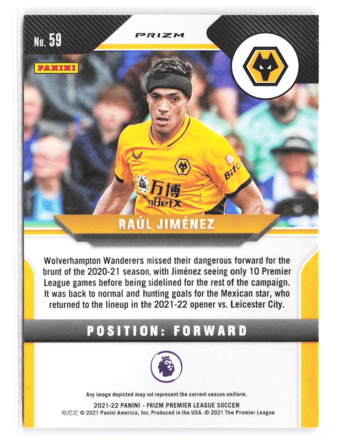 2021-22 Panini Prizm Premier League #59 Raul Jimenez Prizms Orange Mojo