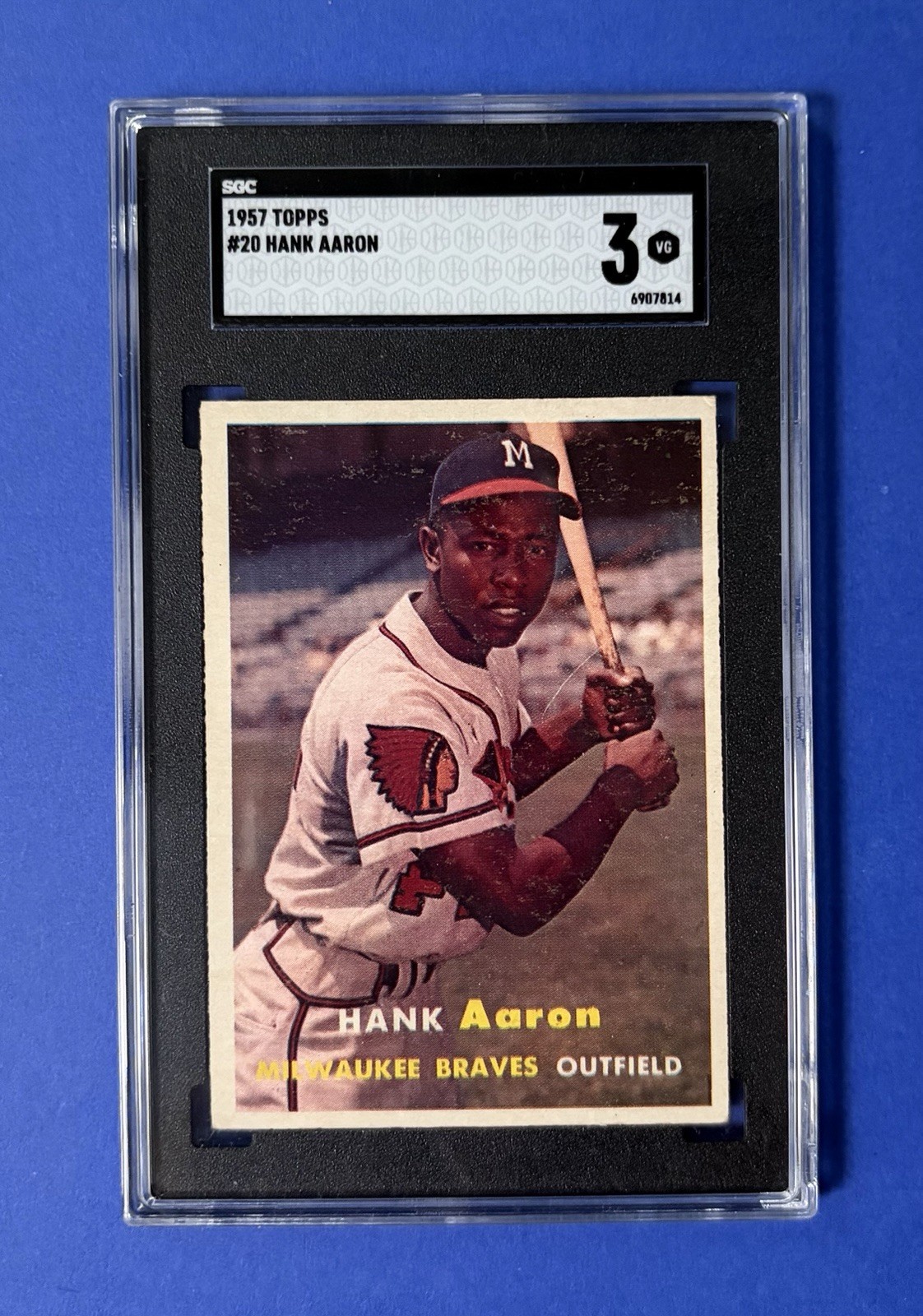 1957 Topps Hank Aaron Milwaukee Braves SGC 3 VG