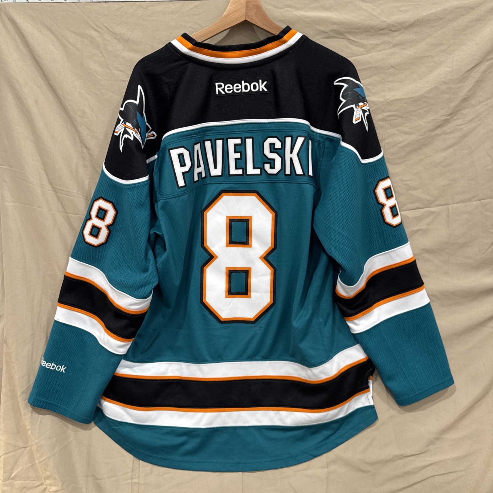San Jose Sharks Joe Pavelski Reebok CCM Authentic Home Captain Jersey Sz 50 XL
