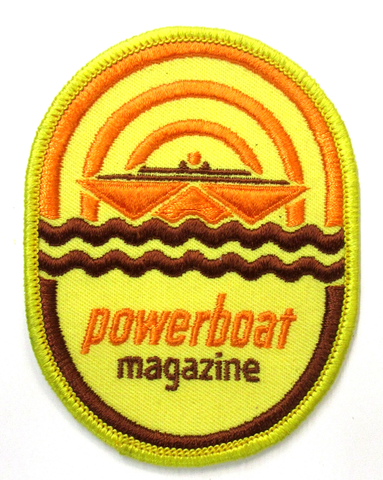vintage POWERBOAT MAGAZINE shirt jacket patch hydroplane boat racing 0