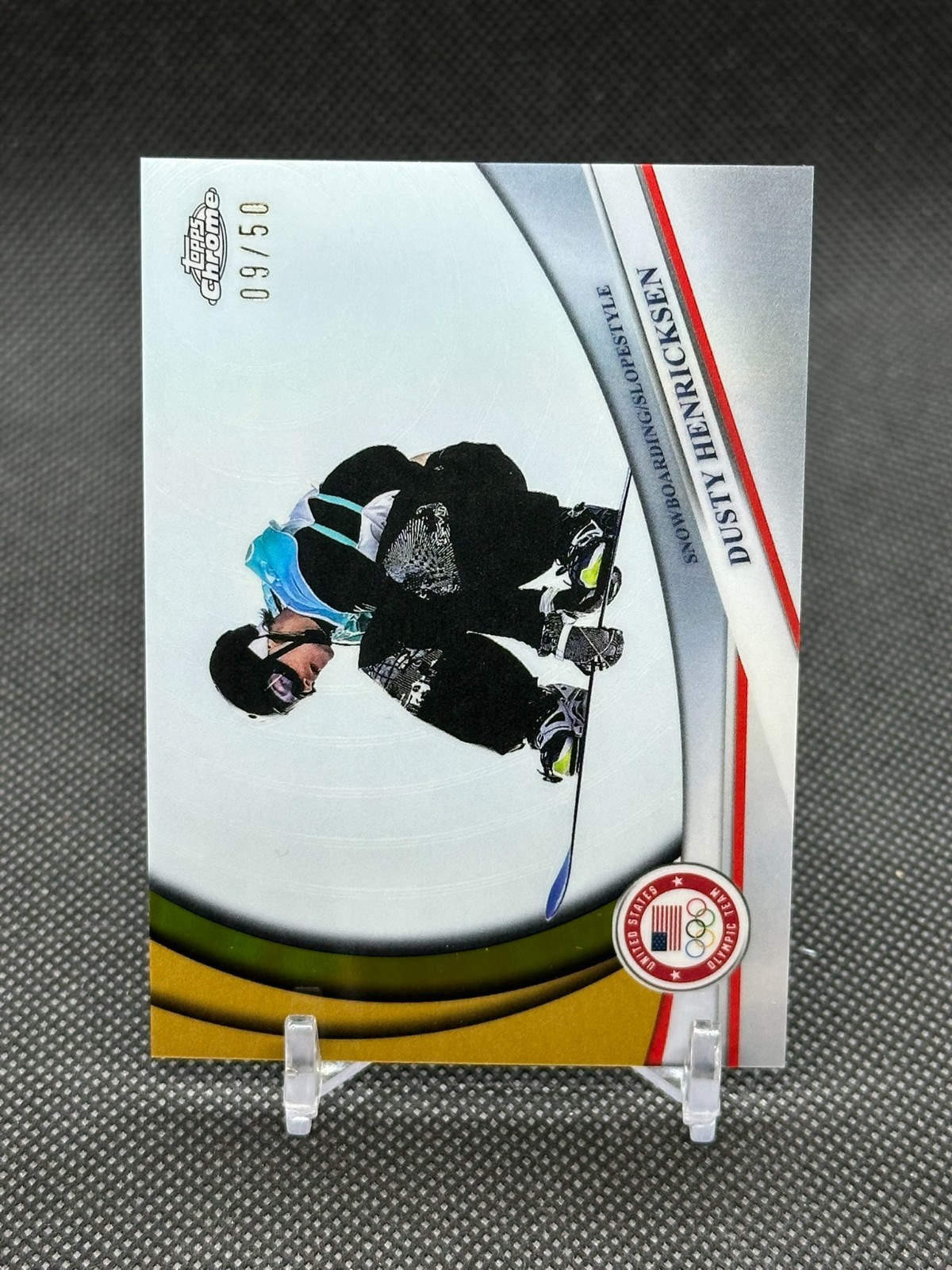 2026 Topps Chrome USA Winter Olympics Refractor Gold /50 Dusty Henricksen #1