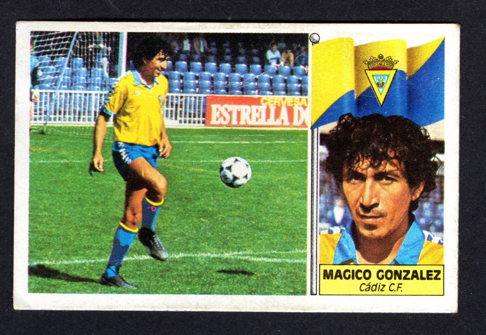 JORGE MAGICO GONZALEZ – CADIZ CF 1986-87 CARD LIGA ESTE PANINI 86/87 RECOVERED