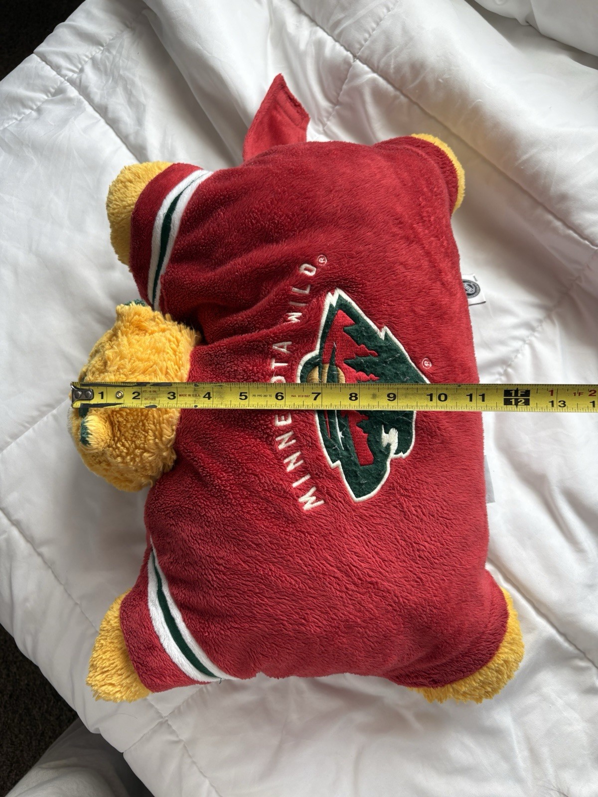 Pillow Pets Minnesota Wild NHL Plush Figure 16 in Red Yellow Green Official