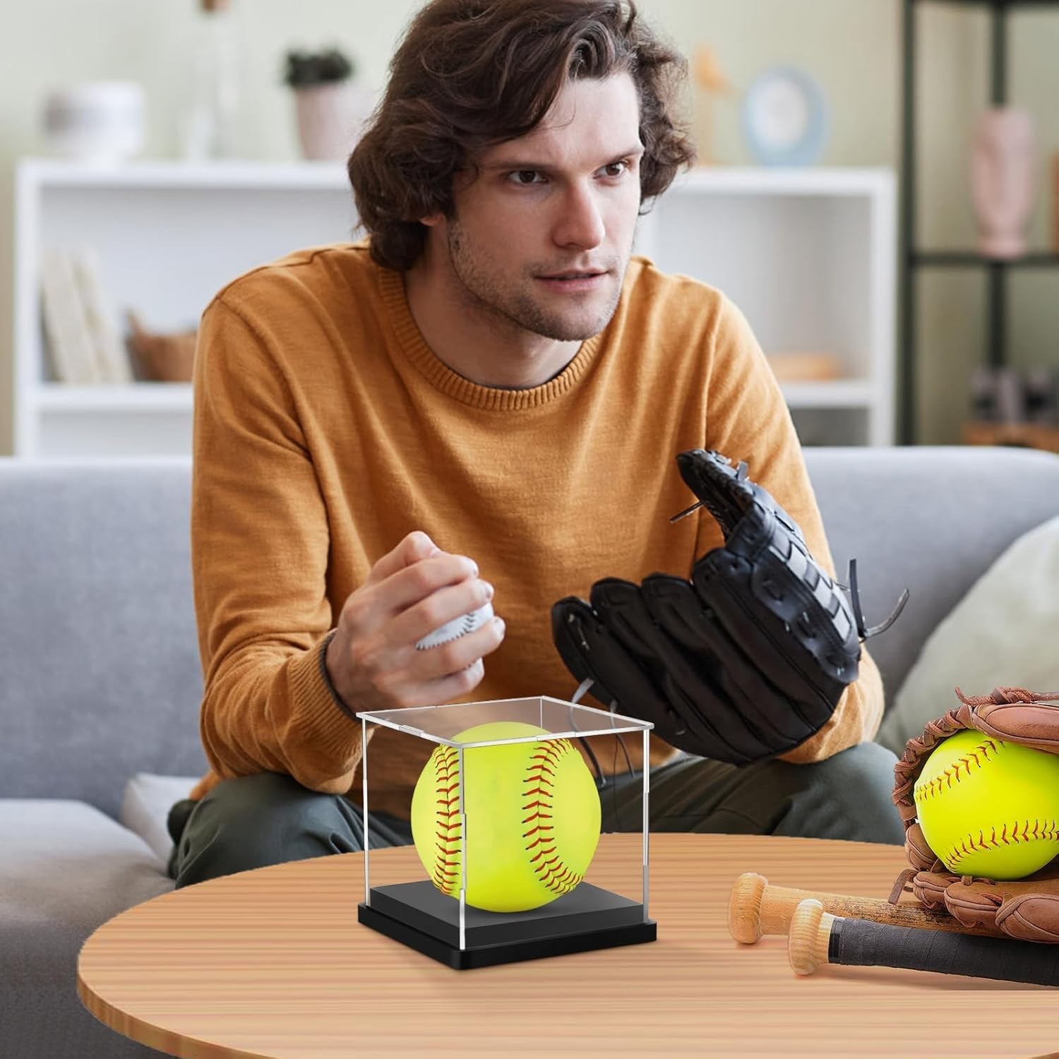 Softball Display Case Clear Acrylic Ball Holder UV Protected Softball Case Di…