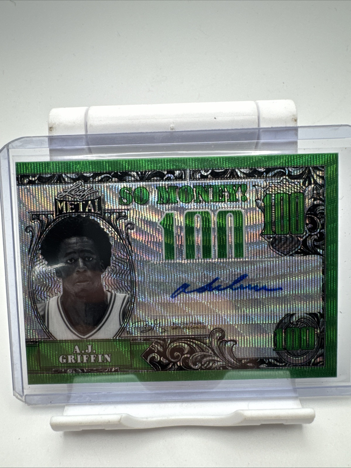 2021-22 Leaf Metal Basketball – A.J. Griffin – Green SO MONEY! Auto #’d /07