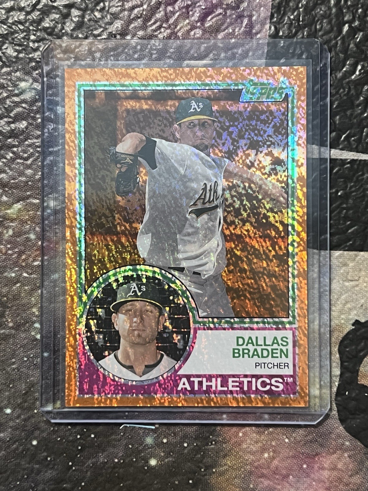 🔥🔥2021 Topps Archives 1983 Topps Dallas Braden #167 Orange Hot Foil /15🔥🔥