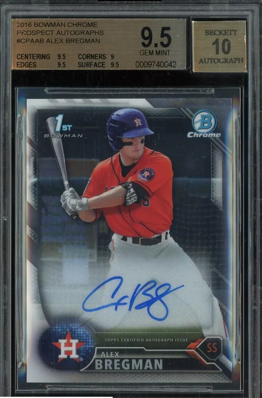 2016 Bowman Chrome Prospect Alex Bregman Astros RC Rookie AUTO BGS 9.5 #CPA-AB