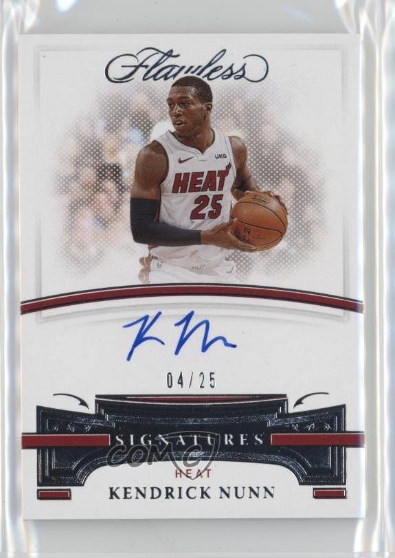 2020-21 Panini Flawless 4/25 Kendrick Nunn #AUT-NUN Auto 3d3