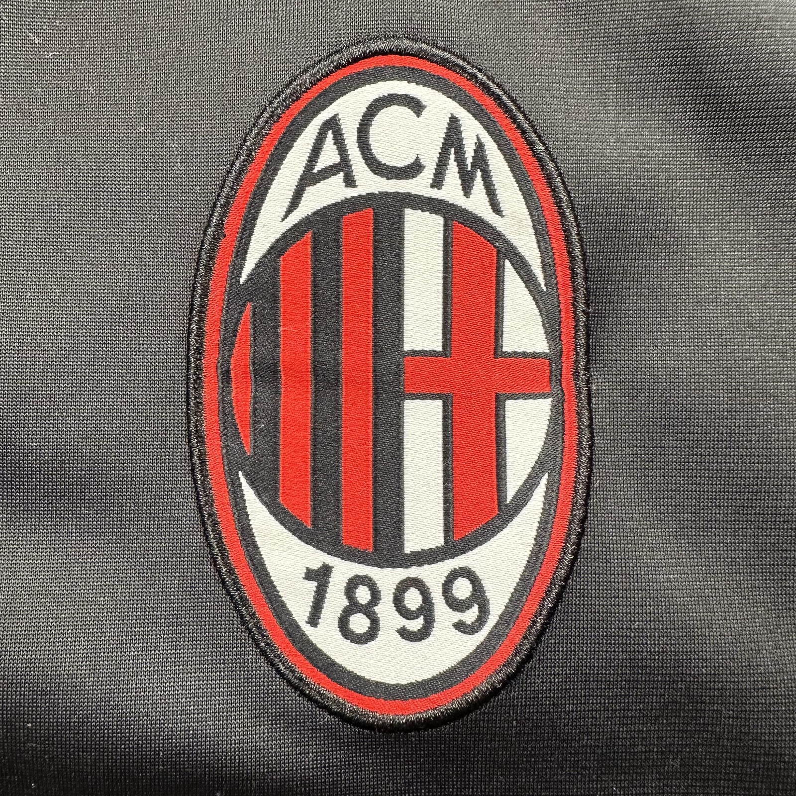 AC Milan Jacket Track Mens Medium Black Red Soccer Full Zip Soccer Football Club