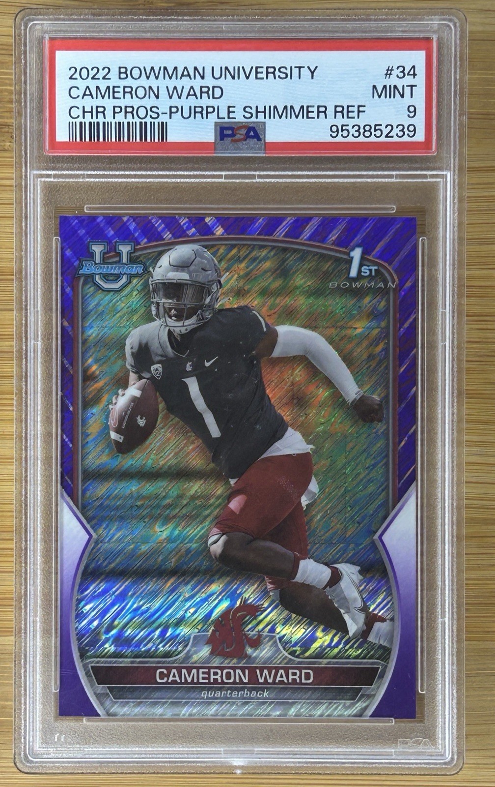 Cameron CAM Ward PSA 9 1st Bowman 2022 Bowman U Chrome Purple Shimmer – TITANS