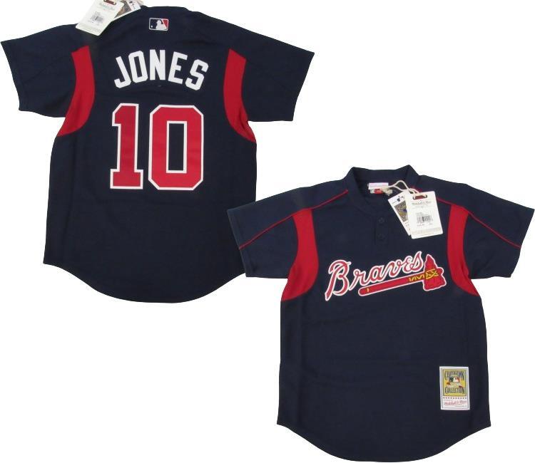 Chipper Jones #10 Atlanta Braves Mens Mitchell & Ness Authentic BP Jersey $100