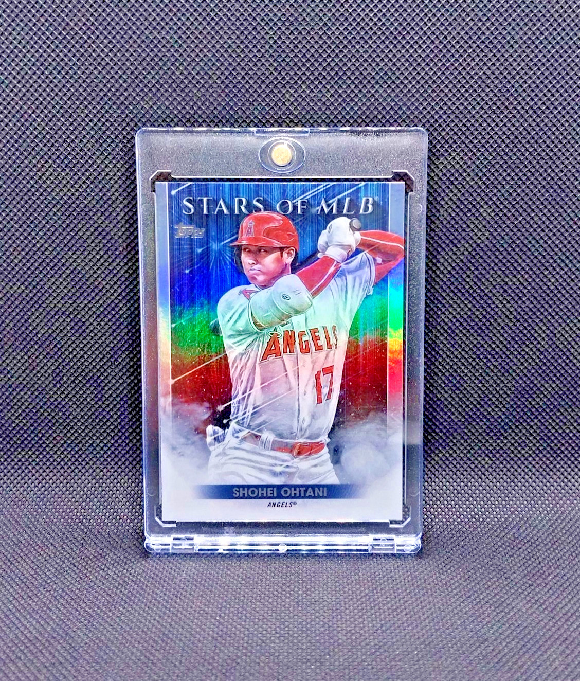 COOL SHOHEI OHTANI BATTING HOLO FOIL INVESTMENT CARD TOPPS DODGERSANGELS – MVP