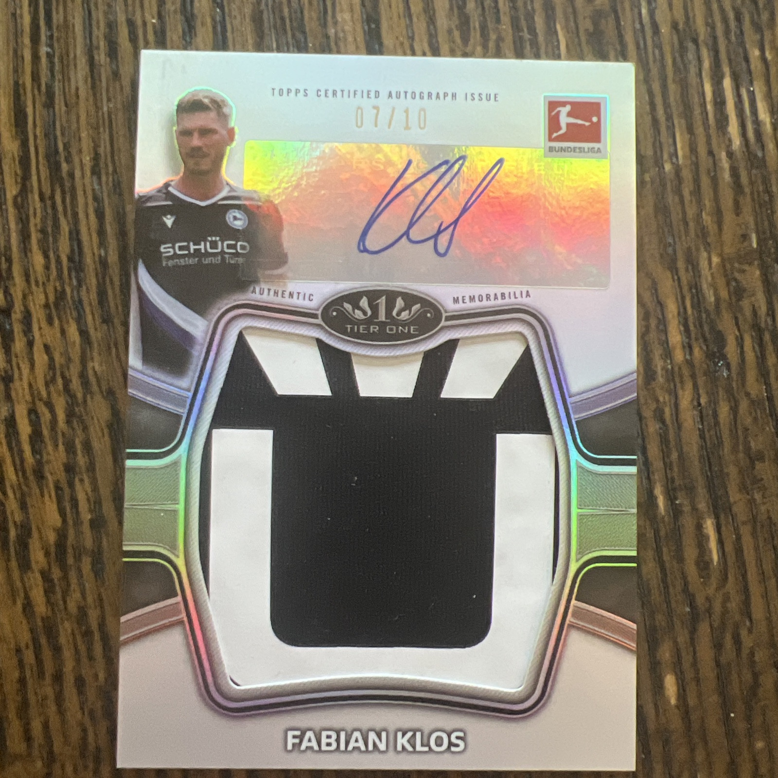 2021 2022 Topps tier 1 Fabian Klos auto DSC Armenia Bielefeld Bundesliga