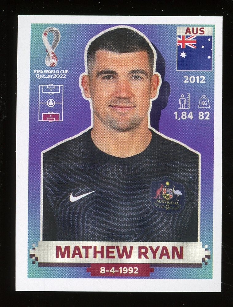 2022 Fifa World Cup Panini Sticker Qatar MATHEW RYAN Australia AUS3