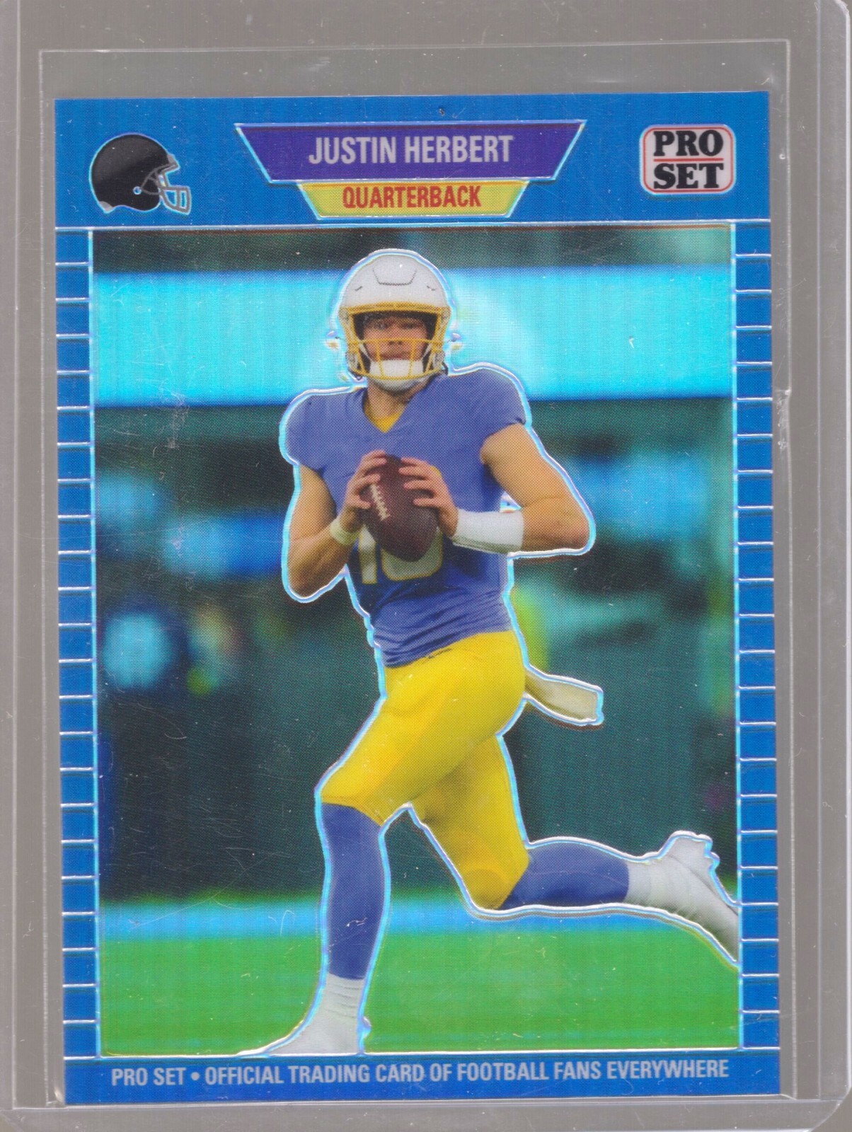 2023-2024 Leaf Pro Set BLUE PRISMATIC #’D/25 JUSTIN HERBERT SAN DIEGO CHARGERS