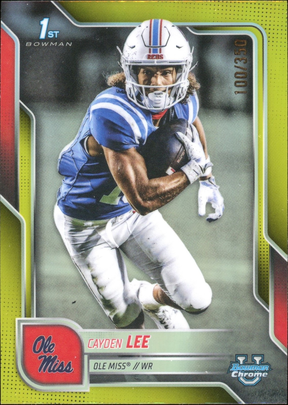 2025 Bowman University Chrome Cayden Lee #50 Yellow Refractor 100/350