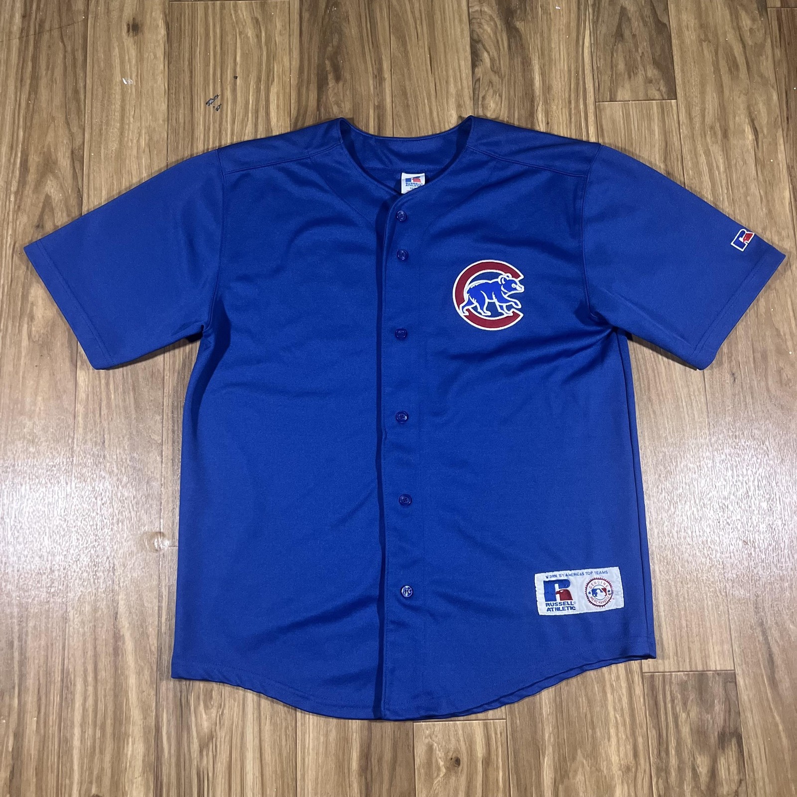 Vintage Chicago Cubs Jersey Boys 18/20 Blue MLB Baseball Russell Athletic Prior