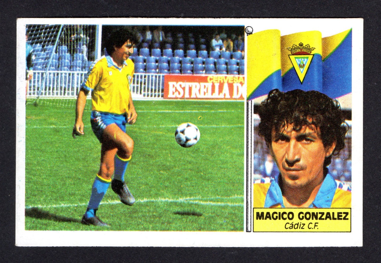 JORGE MAGICO GONZALEZ – CADIZ CF 1986-87 CARD LIGA ESTE PANINI 86/87 RECOVERED