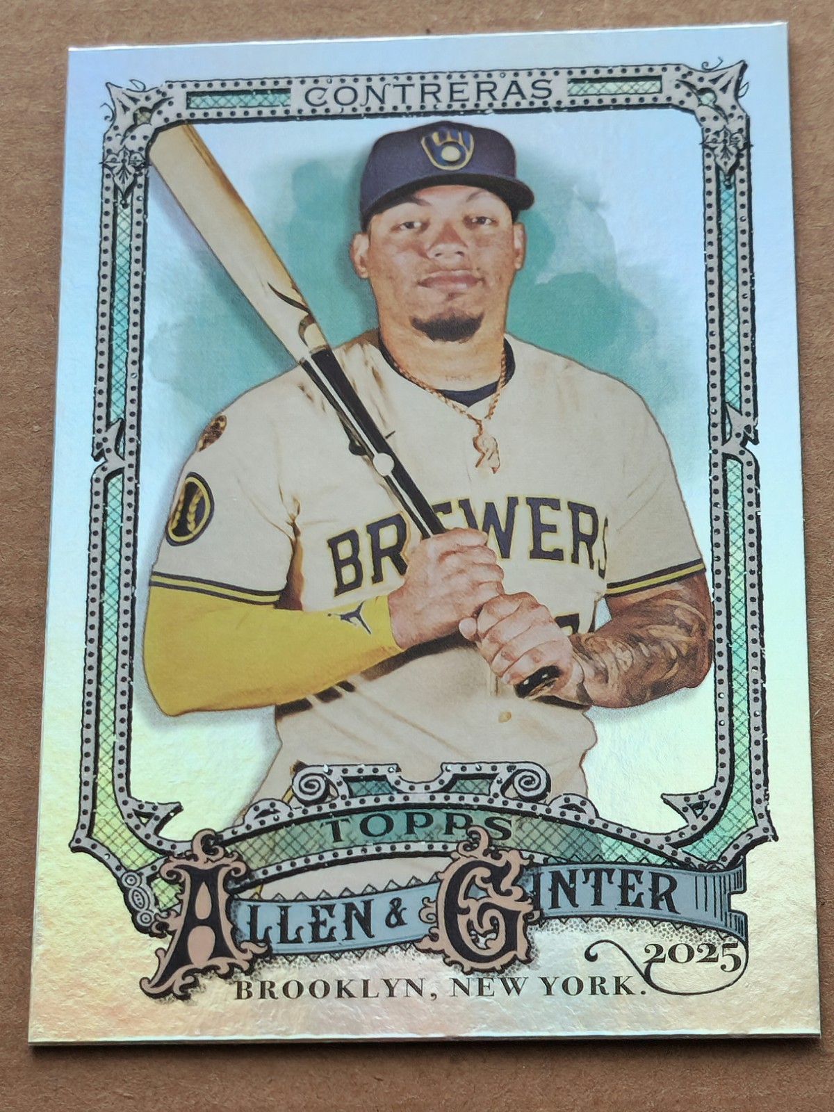 William Contreras 2025 Topps Allen And Ginter Silver Foil #113 Milwaukee Brewers