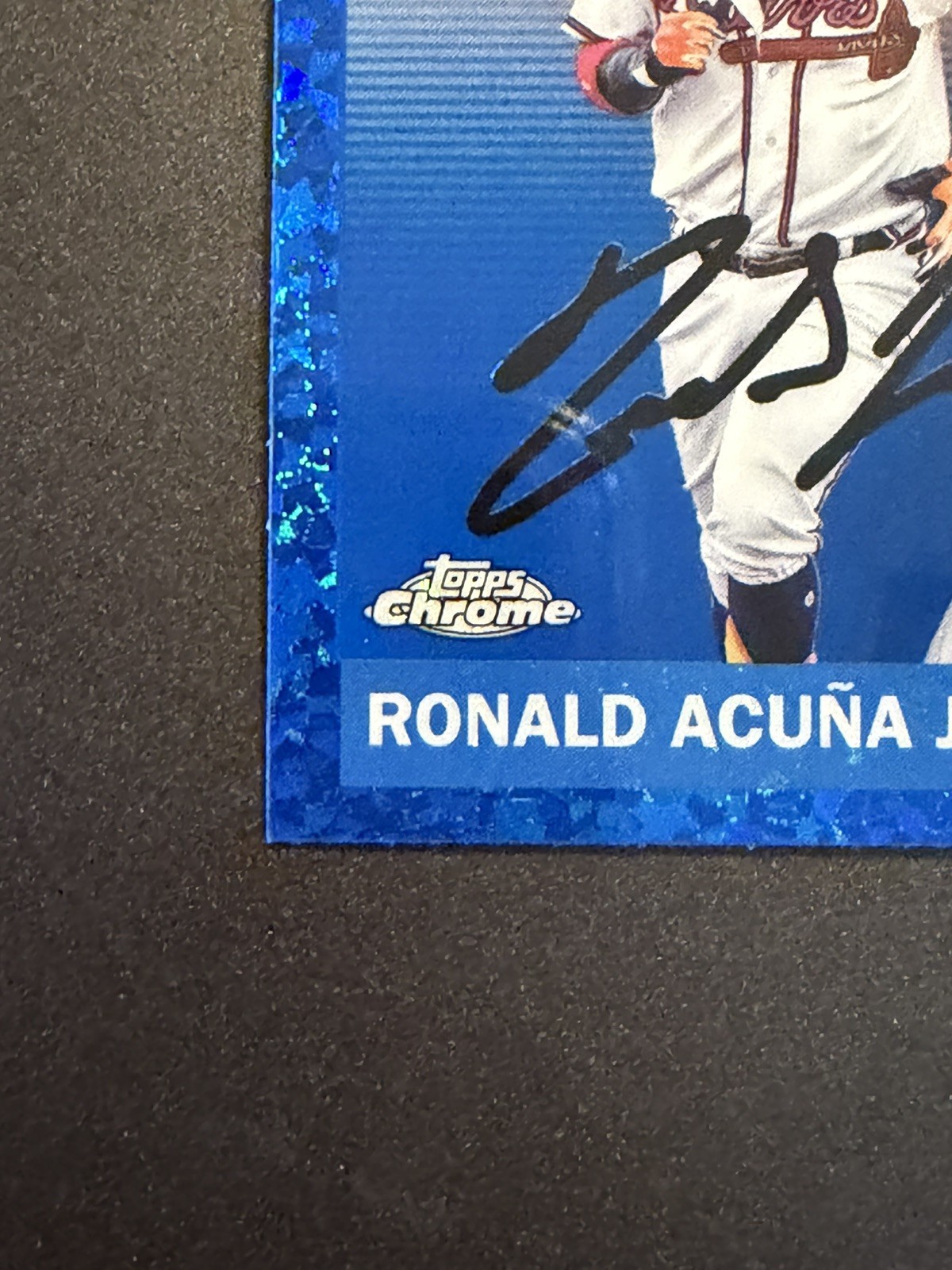 2025 Topps Chrome Platinum #5 Ronald Acuna Jr. Blue Sparkle /199 Atlanta
