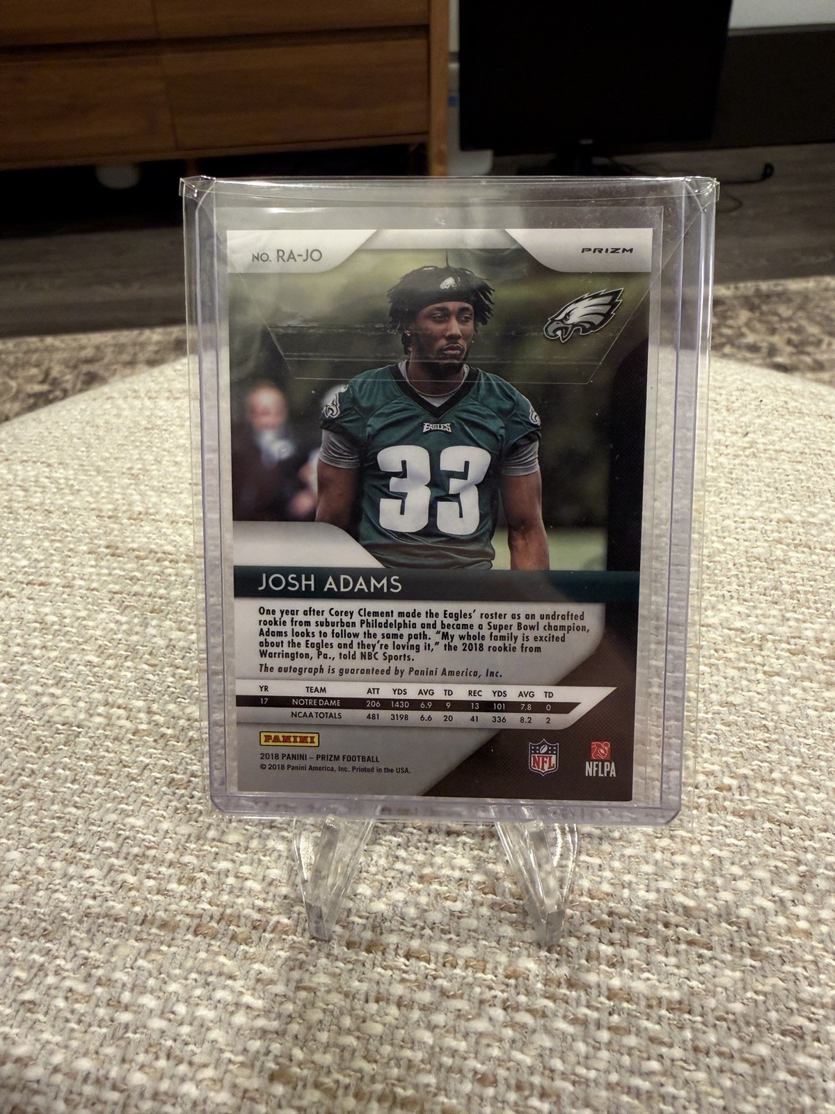 2018 Panini Prizm – Rookie Autographs Josh Adams #RA-JO (AU, RC)