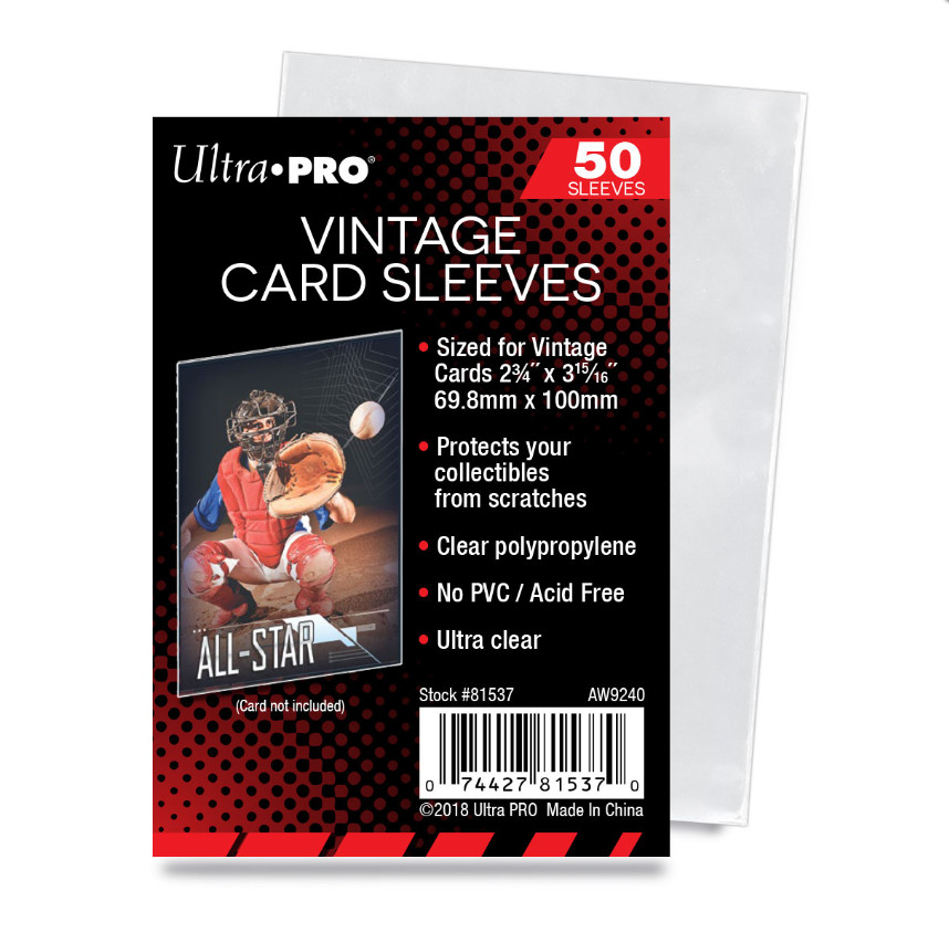 (500) Ultra Pro Vintage Card Sleeves Acid Free No PVC 1952-1956 Topps / Bowman