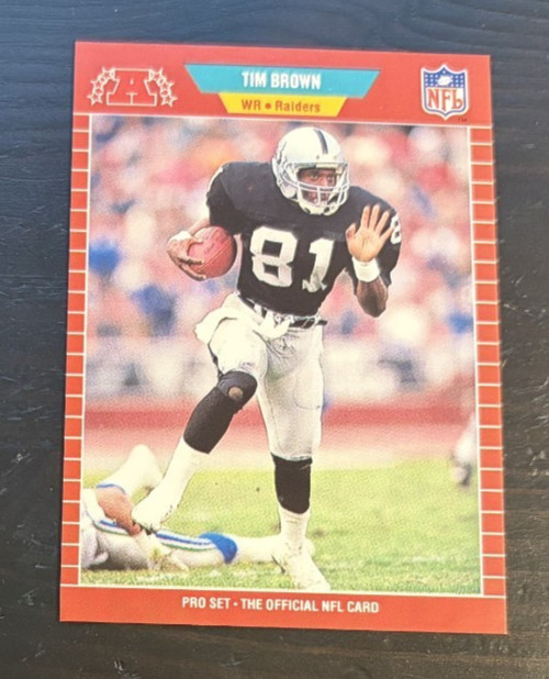 1989 Pro Set TIM BROWN Rookie Card RC #183 Raiders