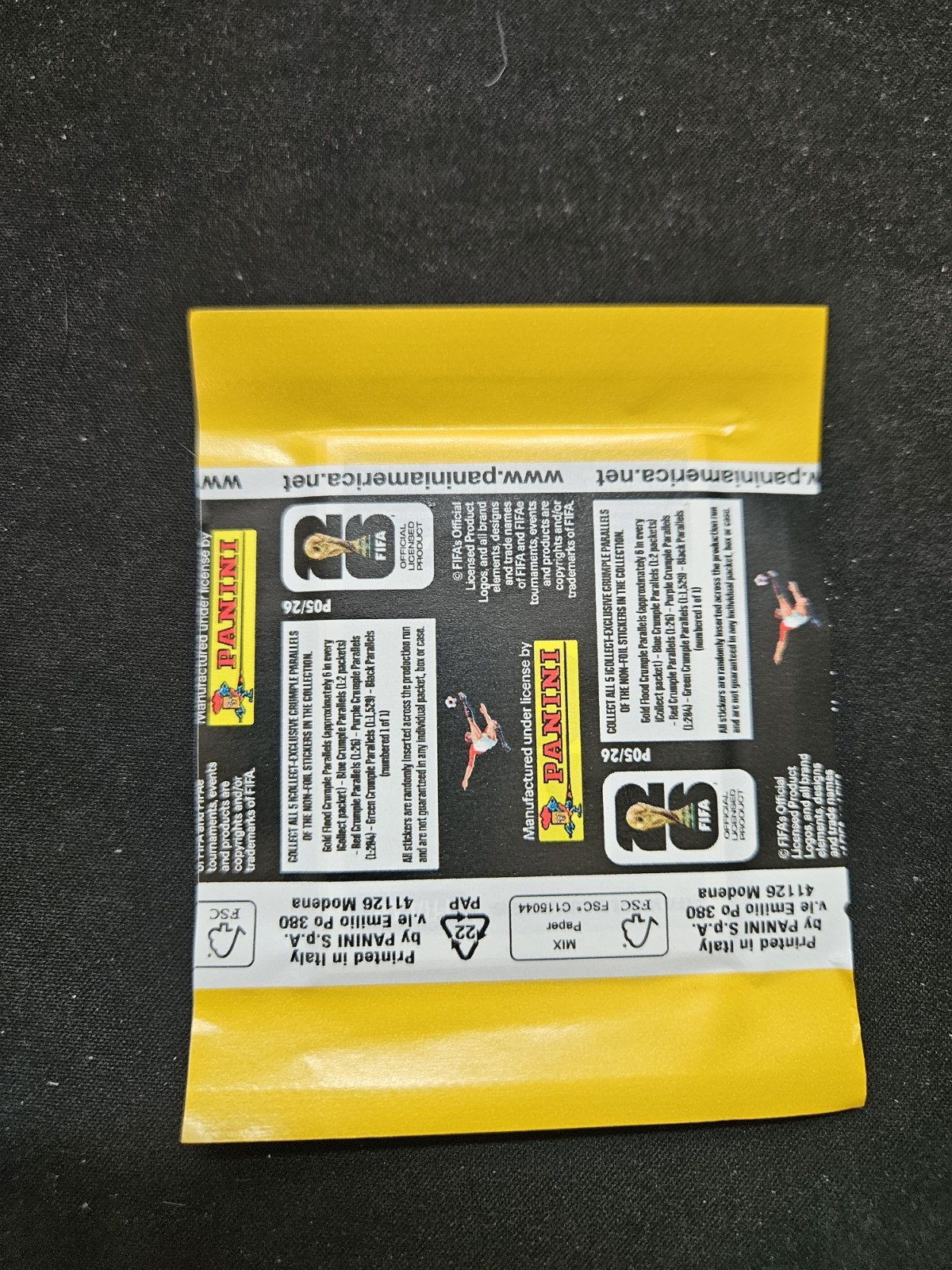 2026 Panini FIFA World Cup Sticker Exclusive Gold Flood Crumple Sealed Pack