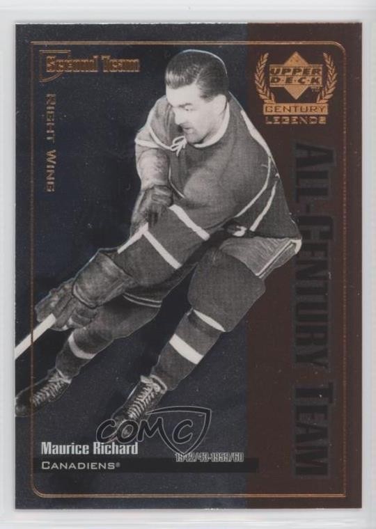 1999-00 Upper Deck Century Legends All-Century Team Maurice Richard #AC8 HOF 9ca