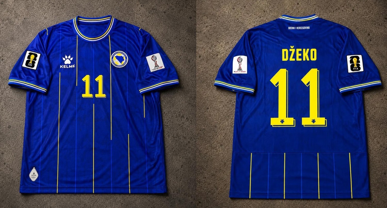 Bosnia & Herzegovina Blue Yellow Jersey #11 Soccer All Size RM689