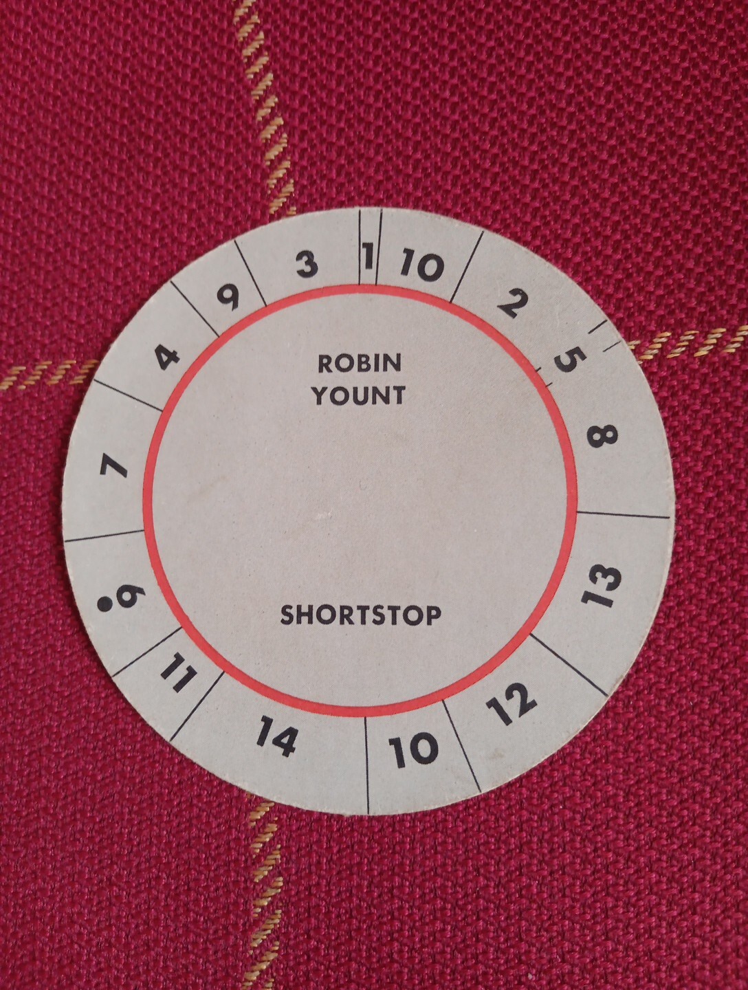 Robin Yount Rare Vintage Cadaco All Star Baseball Game Disc Card Brewers