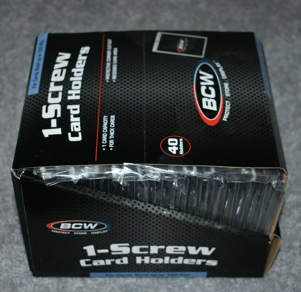 ONE 40 COUNT BOX 1-SCREW CARD HOLDER FOR 120 PT THICK MEMORABILIA CARDS